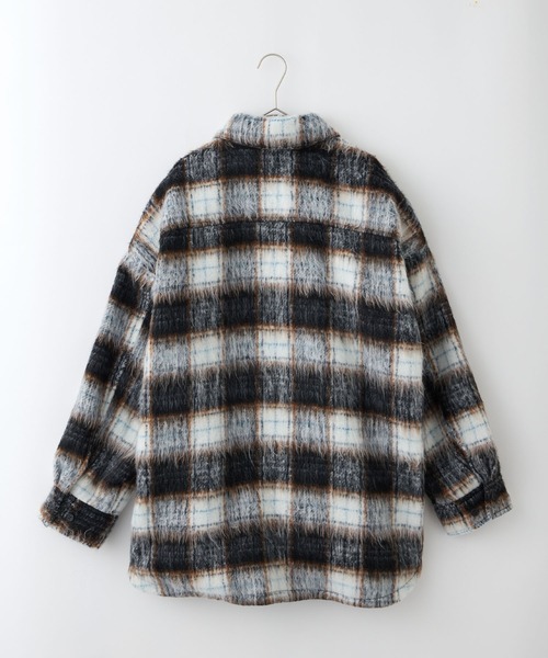 シャギーチェック オーバーサイズシャツジャケット MONO-MART│MONO