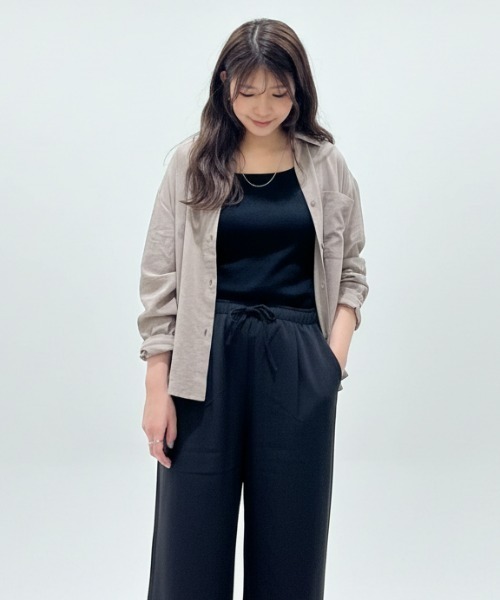 Right-on（ライトオン）の「【HONEYSUCKLE ROSE】スエードライクシャツ（シャツ/ブラウス・レディース・ブルー/ライトブラウン/ライトベージュ・L/M）」の2枚目の写真