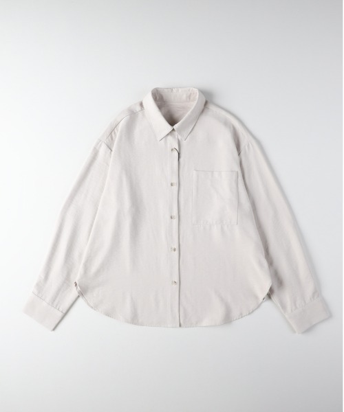 Right-on（ライトオン）の「【HONEYSUCKLE ROSE】スエードライクシャツ（シャツ/ブラウス・レディース・ブルー/ライトブラウン/ライトベージュ・L/M）」の4枚目の写真