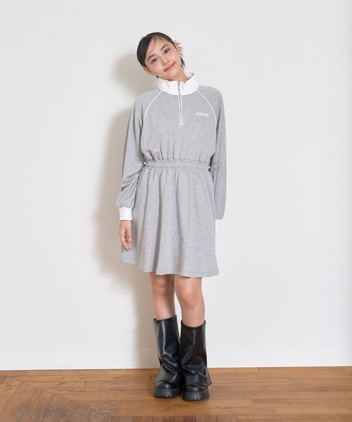 LOVETOXIC（ラブトキシック）の「長袖トラックワンピース（ワンピース・キッズ・ブラック/トップグレー/ベージュ・L:160cm/S:140cm/130cm/M:150cm）」の15枚目の写真