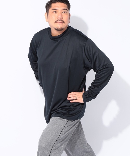 MIZUNO(ミズノ )の「MIZUNO (ミズノ) 裏起毛 ウォーム ハイネック 長袖 Tシャツ(Tシャツ/カットソー・メンズ・ブラック/グレー・3L/4L/5L)」の4枚目の写真