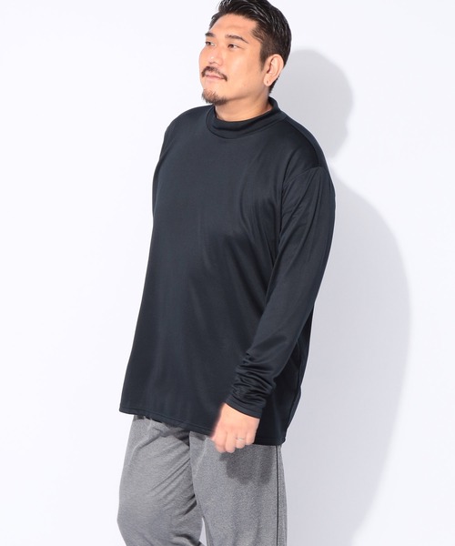 MIZUNO(ミズノ )の「MIZUNO (ミズノ) 裏起毛 ウォーム ハイネック 長袖 Tシャツ(Tシャツ/カットソー・メンズ・ブラック/グレー・3L/4L/5L)」の7枚目の写真
