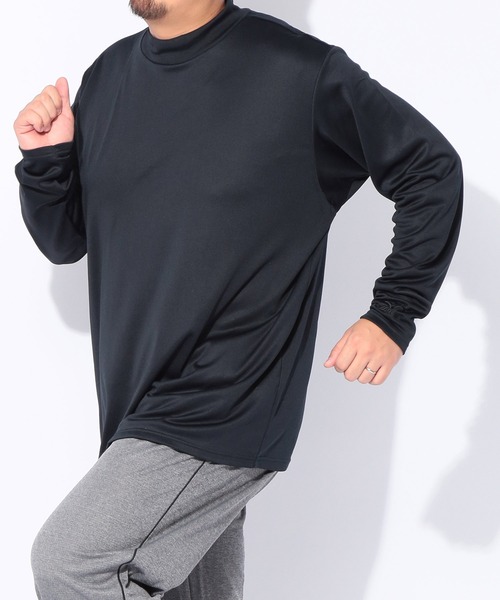 MIZUNO(ミズノ )の「MIZUNO (ミズノ) 裏起毛 ウォーム ハイネック 長袖 Tシャツ(Tシャツ/カットソー・メンズ・ブラック/グレー・3L/4L/5L)」の8枚目の写真