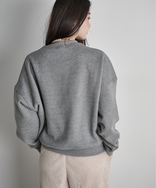 THE YOn（ザヨン）の「フロッキープリント裏起毛スウェット（スウェット・レディース・ミント/ブラウン/グレー・FREE）」の7枚目の写真