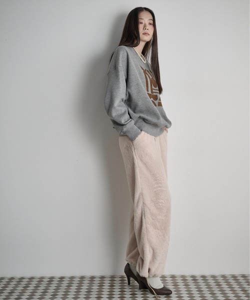 THE YOn（ザヨン）の「フロッキープリント裏起毛スウェット（スウェット・レディース・ミント/ブラウン/グレー・FREE）」の11枚目の写真