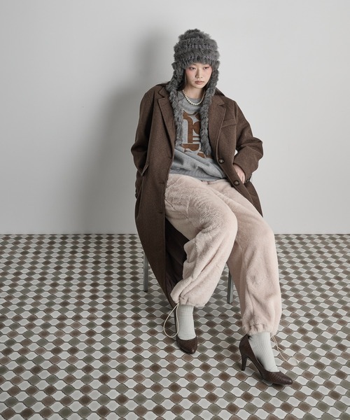 THE YOn（ザヨン）の「フロッキープリント裏起毛スウェット（スウェット・レディース・ミント/ブラウン/グレー・FREE）」の18枚目の写真