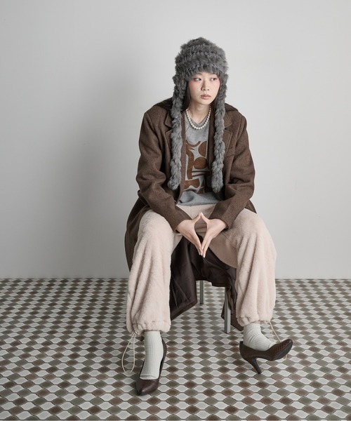 THE YOn（ザヨン）の「フロッキープリント裏起毛スウェット（スウェット・レディース・ミント/ブラウン/グレー・FREE）」の17枚目の写真