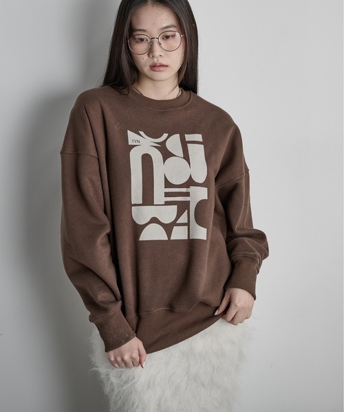 THE YOn（ザヨン）の「フロッキープリント裏起毛スウェット（スウェット・レディース・ミント/ブラウン/グレー・FREE）」の19枚目の写真