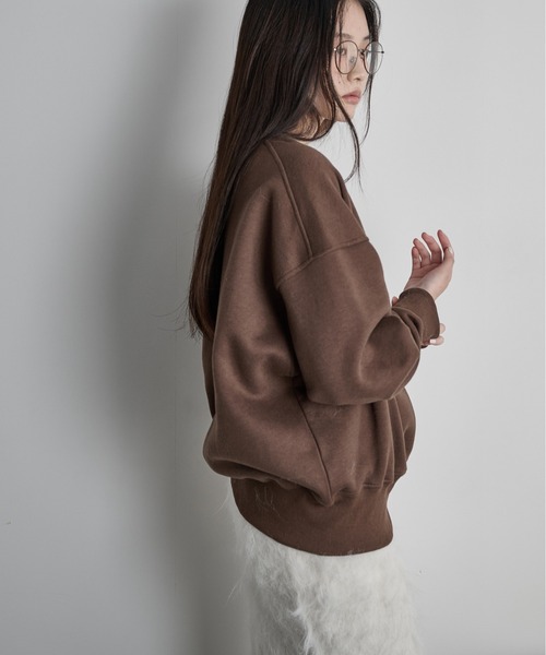 THE YOn（ザヨン）の「フロッキープリント裏起毛スウェット（スウェット・レディース・ミント/ブラウン/グレー・FREE）」の21枚目の写真