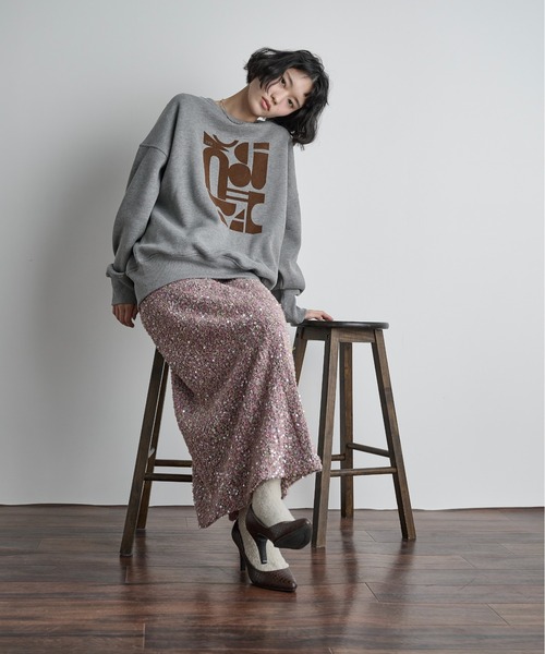 セール】フロッキープリント裏起毛スウェット（スウェット）｜THE YOn