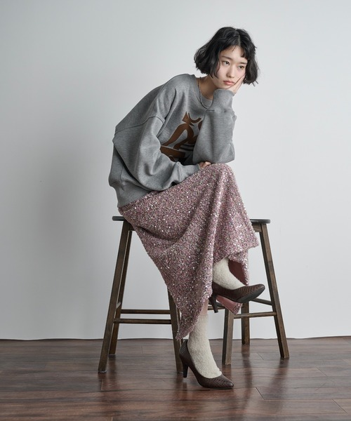 セール】フロッキープリント裏起毛スウェット（スウェット）｜THE YOn