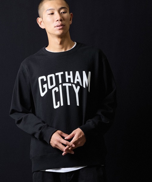 NUMBER (N)INE（ナンバーナイン）の「GOTHAM CITY PRINTED CLASSIC CREWNECK SWEATSHIRT / ゴッサム シティ ロゴプリント クラシック クルーネック スウェットシャツ（スウェット・メンズ・ブラック/トップグレー・M/L/XL）」の13枚目の写真