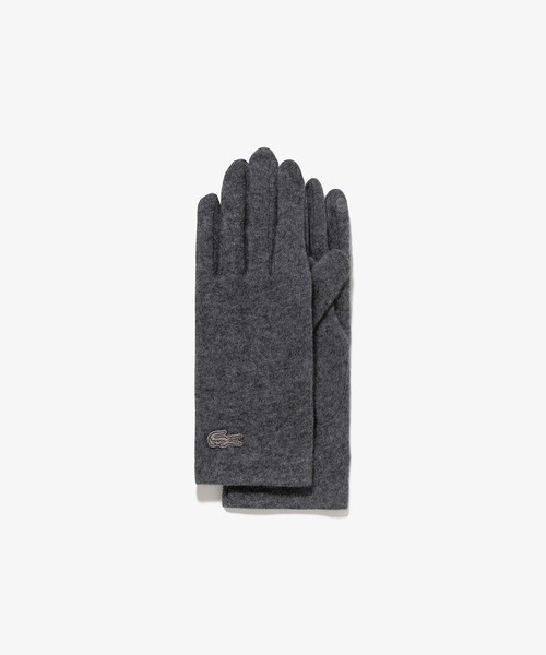 LACOSTE(ラコステ)の「カシミヤブレンドジャージグローブ(手袋・レディース・グレー/ブラック・FREE)」の2枚目の写真