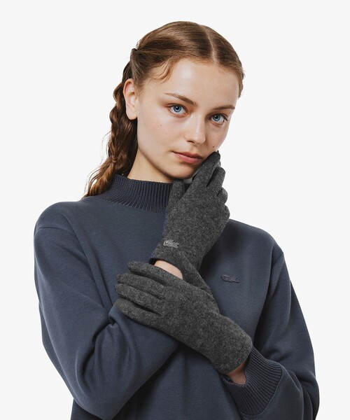 LACOSTE(ラコステ)の「カシミヤブレンドジャージグローブ(手袋・レディース・グレー/ブラック・FREE)」の6枚目の写真