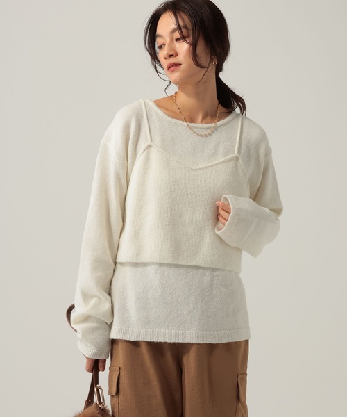 Elura(エルーラ)の「キャミアンサンブルニット/621801(ニット/セーター・レディース・ブラック/ホワイト/ライトグレー・FREE)」の12枚目の写真