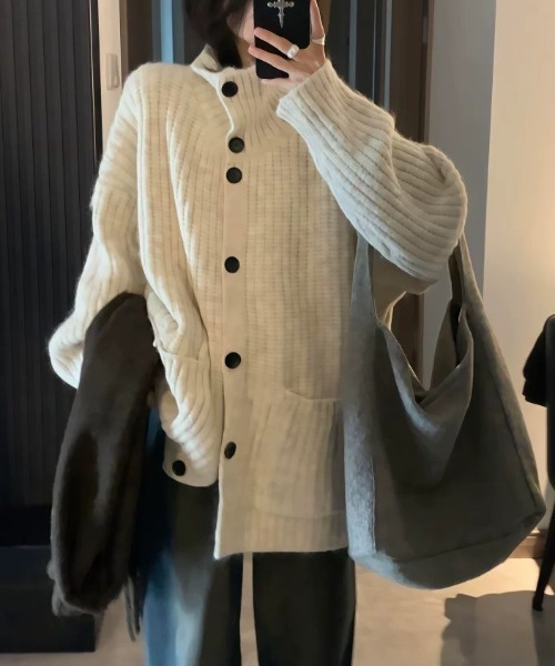 Drawer ライトグレー ニットロングカーディガン ボタン付き Drawer ライトグレー ニットロングカーディガン ボタン付き 楽天市場