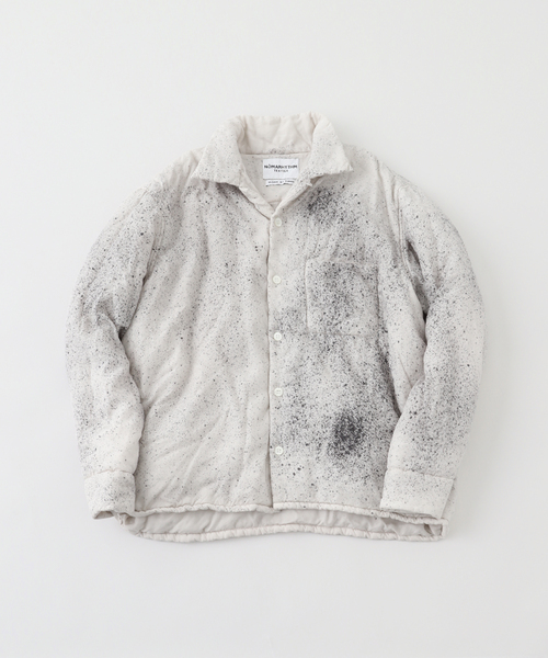 NOMA t.d.(ノーマティーディー)の「NOMARHYTHM TEXTILE (ノーマリズム テキスタイル) Hand Dye Puffer シャツ(シャツ/ブラウス・メンズ・ホワイト/ブラック・5/4)」の1枚目の写真