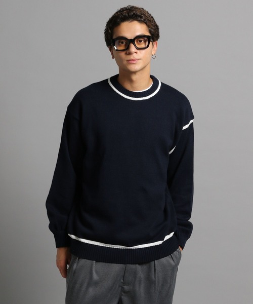 GEORGE'S(ジョージズ)の「ラインニットプルオーバー(ニット/セーター・メンズ・オフホワイト/モカ/ネイビー・MEDIUM/LARGE)」の3枚目の写真