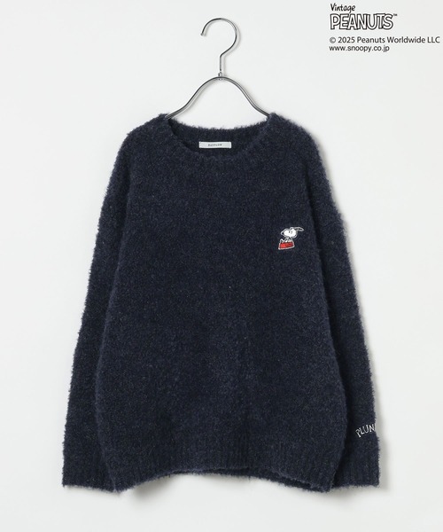 PEANUTS（ピーナッツ）の「[メンズとお揃い♪]【PEANUTS×BAYFLOW】ワンポイント刺繍ニット(KIDS)（ニット/セーター・キッズ・グリーン/ボルドー/ライトグレー/ネイビー・110cm/130cm/150cm）」の3枚目の写真