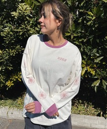 ROXY | SEEKING MORE FUN/ロキシー袖プリントリンガー長袖ロンT(Tシャツ/カットソー)