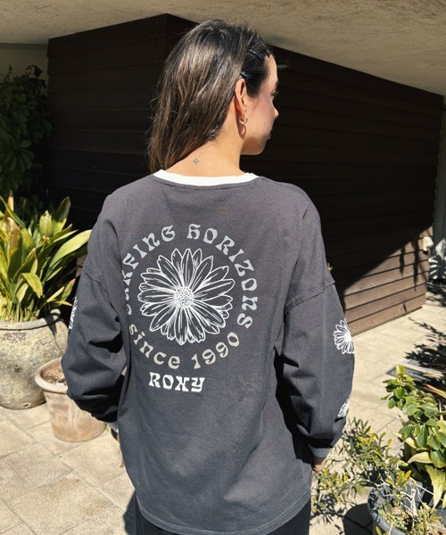 ROXY(ロキシー)の「SEEKING MORE FUN/ロキシー袖プリントリンガー長袖ロンT(Tシャツ/カットソー・レディース・ホワイト/ブラック/グレー・SMALL/MEDIUM)」の10枚目の写真