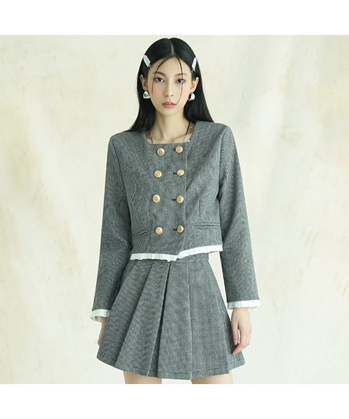 AVANDRESS(アバンドレス )の「Hellen Shirt Layered Check Jacket BLACK(テーラードジャケット・レディース・その他・SMALL/MEDIUM)」の1枚目の写真