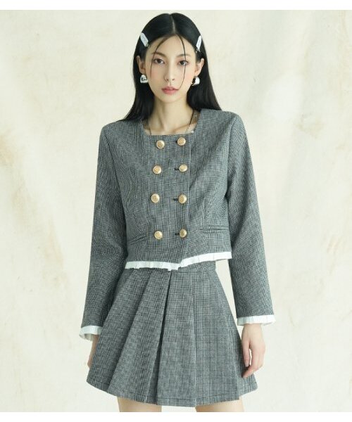 AVANDRESS(アバンドレス )の「Hellen Shirt Layered Check Jacket BLACK(テーラードジャケット・レディース・その他・SMALL/MEDIUM)」の2枚目の写真