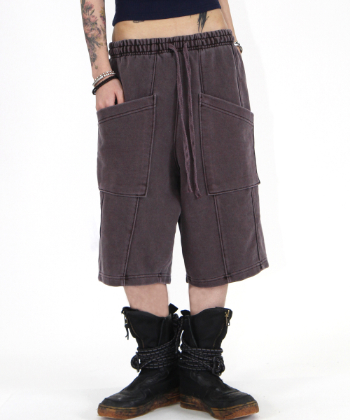 CRIGUN(クリガン)の「ポケットバミューダパンツピグメントPURPLE(その他パンツ・レディース・パープル・MEDIUM/LARGE/X-LARGE)」の1枚目の写真