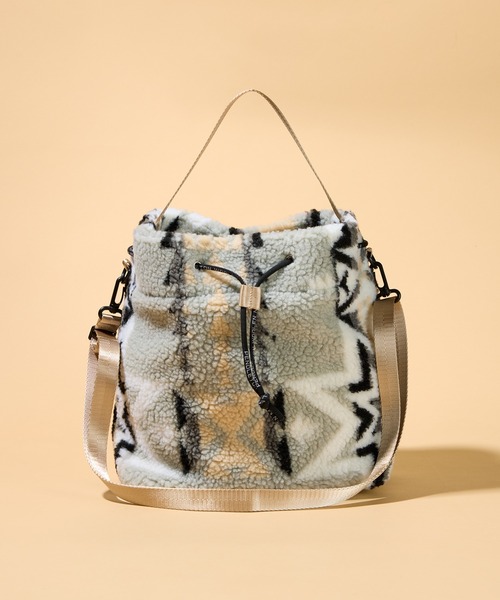 PENDLETON（ペンドルトン）の「【 PENDLETON / ペンドルトン 】ジャガードボア2WAYドローストリングポーチ（ショルダーバッグ・レディース・グレー/ベージュ・FREE）」の4枚目の写真