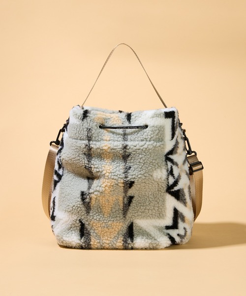 PENDLETON（ペンドルトン）の「【 PENDLETON / ペンドルトン 】ジャガードボア2WAYドローストリングポーチ（ショルダーバッグ・レディース・グレー/ベージュ・FREE）」の5枚目の写真