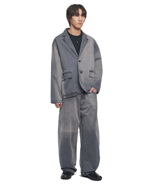 NOMANUAL(NOMANUAL)の「SUNFADED JACKET - WASHED BLACK(テーラードジャケット・レディース・その他・SMALL/MEDIUM/LARGE)」の3枚目の写真
