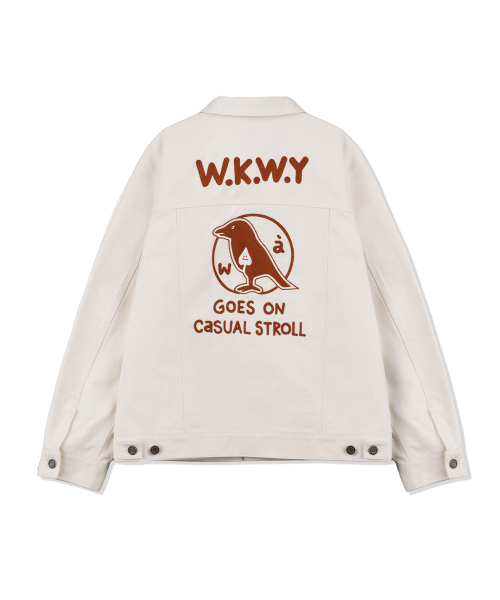 Wacky WiLLy(ワッキーウィリー)の「刺繍レタリングトラッカークリーム(デニムジャケット・レディース・その他・SMALL/MEDIUM/LARGE/X-LARGE)」の3枚目の写真