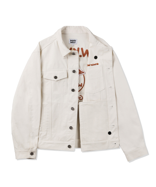 Wacky WiLLy(ワッキーウィリー)の「刺繍レタリングトラッカークリーム(デニムジャケット・レディース・その他・SMALL/MEDIUM/LARGE/X-LARGE)」の4枚目の写真