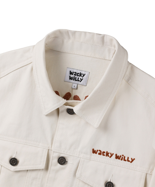 Wacky WiLLy(ワッキーウィリー)の「刺繍レタリングトラッカークリーム(デニムジャケット・レディース・その他・SMALL/MEDIUM/LARGE/X-LARGE)」の5枚目の写真