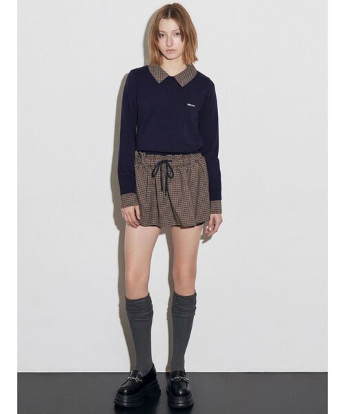 EMODA（エモダ）の「レイヤードシャツニット（ニット/セーター・レディース・ブラック/ベージュ/ネイビー・FREE）」の11枚目の写真