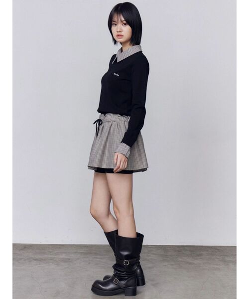 EMODA（エモダ）の「レイヤードシャツニット（ニット/セーター・レディース・ブラック/ベージュ/ネイビー・FREE）」の17枚目の写真