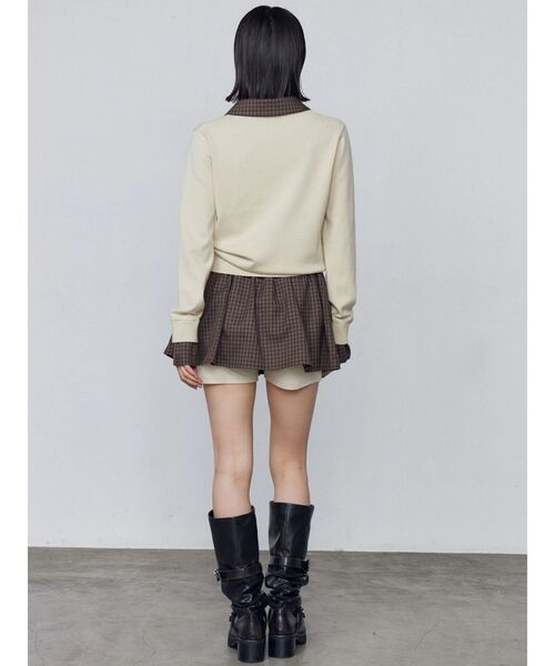 EMODA（エモダ）の「レイヤードシャツニット（シャツ/ブラウス・レディース・ブラック/ベージュ/ネイビー・FREE）」の11枚目の写真