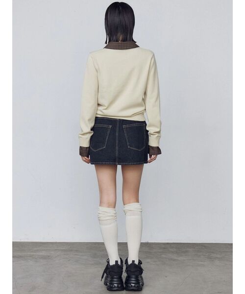 EMODA（エモダ）の「レイヤードシャツニット（シャツ/ブラウス・レディース・ブラック/ベージュ/ネイビー・FREE）」の14枚目の写真