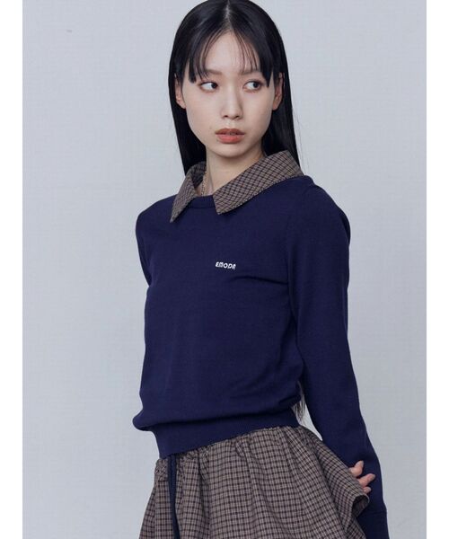 EMODA（エモダ）の「レイヤードシャツニット（シャツ/ブラウス・レディース・ブラック/ベージュ/ネイビー・FREE）」の16枚目の写真