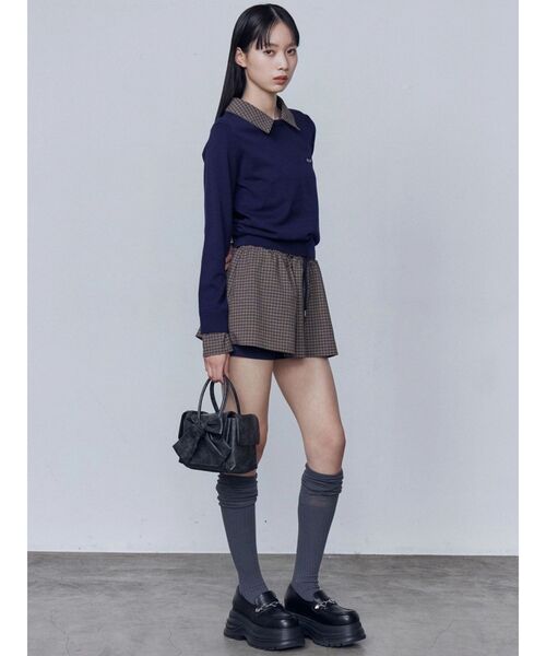 EMODA（エモダ）の「レイヤードシャツニット（シャツ/ブラウス・レディース・ブラック/ベージュ/ネイビー・FREE）」の17枚目の写真