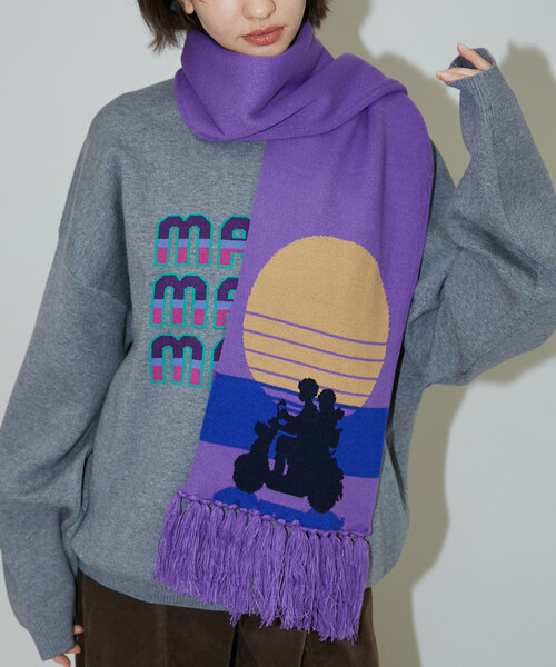 PUBLUX（パブリュクス）の「マリマリマリー×PUBLUX END CREDIT マフラー【限定展開】（マフラー・メンズ・パープル・ONE SIZE）」の13枚目の写真