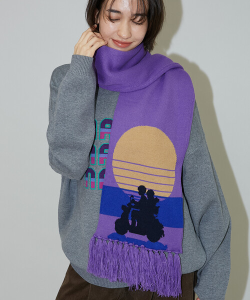 PUBLUX（パブリュクス）の「マリマリマリー×PUBLUX END CREDIT マフラー【限定展開】（マフラー・メンズ・パープル・ONE SIZE）」の14枚目の写真