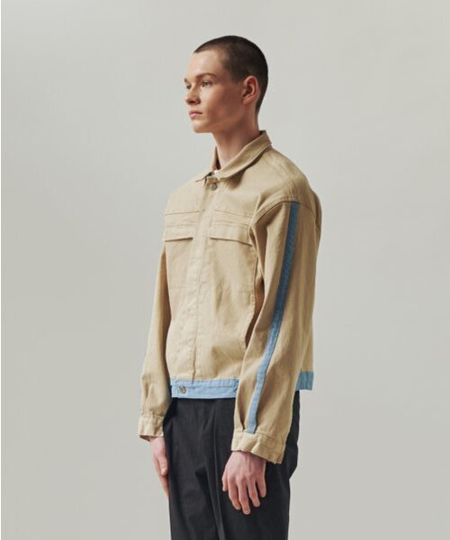 TRIP LE SENS(トリップ ル センス)の「DENIM BLOCK JACKET BEIGE(デニムジャケット・レディース・その他・LARGE/MEDIUM)」の1枚目の写真