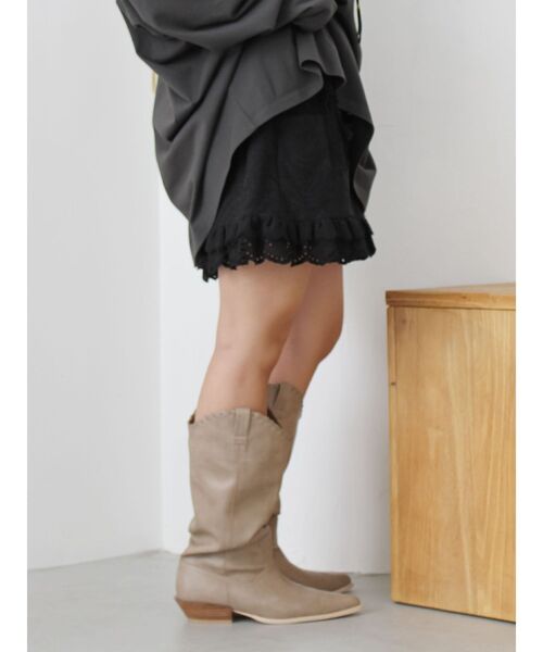 Ungrid（アングリッド）の「コットンレースパッチワークショートパンツ（その他パンツ・レディース・ブラック/オフホワイト・FREE）」の7枚目の写真