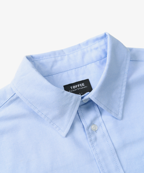 TOFFEE(トフィー)の「オックスフォードハーフシャツ (4 COLOURS)(シャツ/ブラウス・メンズ・ライトグレー/ホワイト/ブルー/ブラック・LARGE/MEDIUM/X-LARGE)」の7枚目の写真