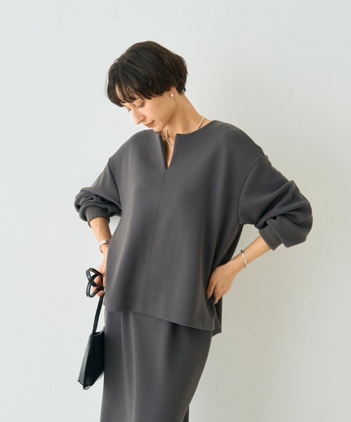 Rouge vif(ルージュヴィフ)の「【セットアップ対応】 ダブルエアープルオーバー(シャツ/ブラウス・レディース・ベージュ/チャコールグレー/グレー・フリー)」の11枚目の写真