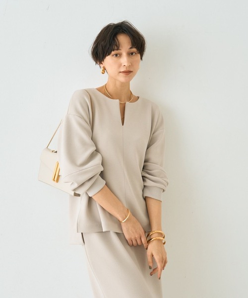 Rouge vif(ルージュヴィフ)の「【セットアップ対応】 ダブルエアープルオーバー(シャツ/ブラウス・レディース・ベージュ/チャコールグレー/グレー・フリー)」の5枚目の写真