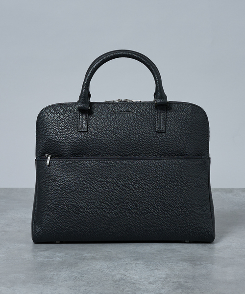 alfredoBANNISTER(アルフレッドバニスター)の「【A4対応 / 通勤鞄】シボレザー ブリーフケース / ビジネスバッグ(ビジネスバッグ・メンズ・ブラック・フリー)」の1枚目の写真