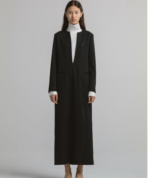 CINOH（チノ）の「BLACK FORMAL KEY NECK JACKET DRESS（ワンピース・レディース・ブラック・36/38）」の2枚目の写真