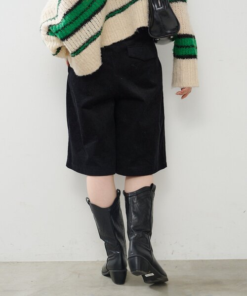 Kastane（カスタネ）の「*【2サイズ展開】コーデュロイハーフパンツ（その他パンツ・レディース・ブラック/ブラウン・1/2）」の9枚目の写真